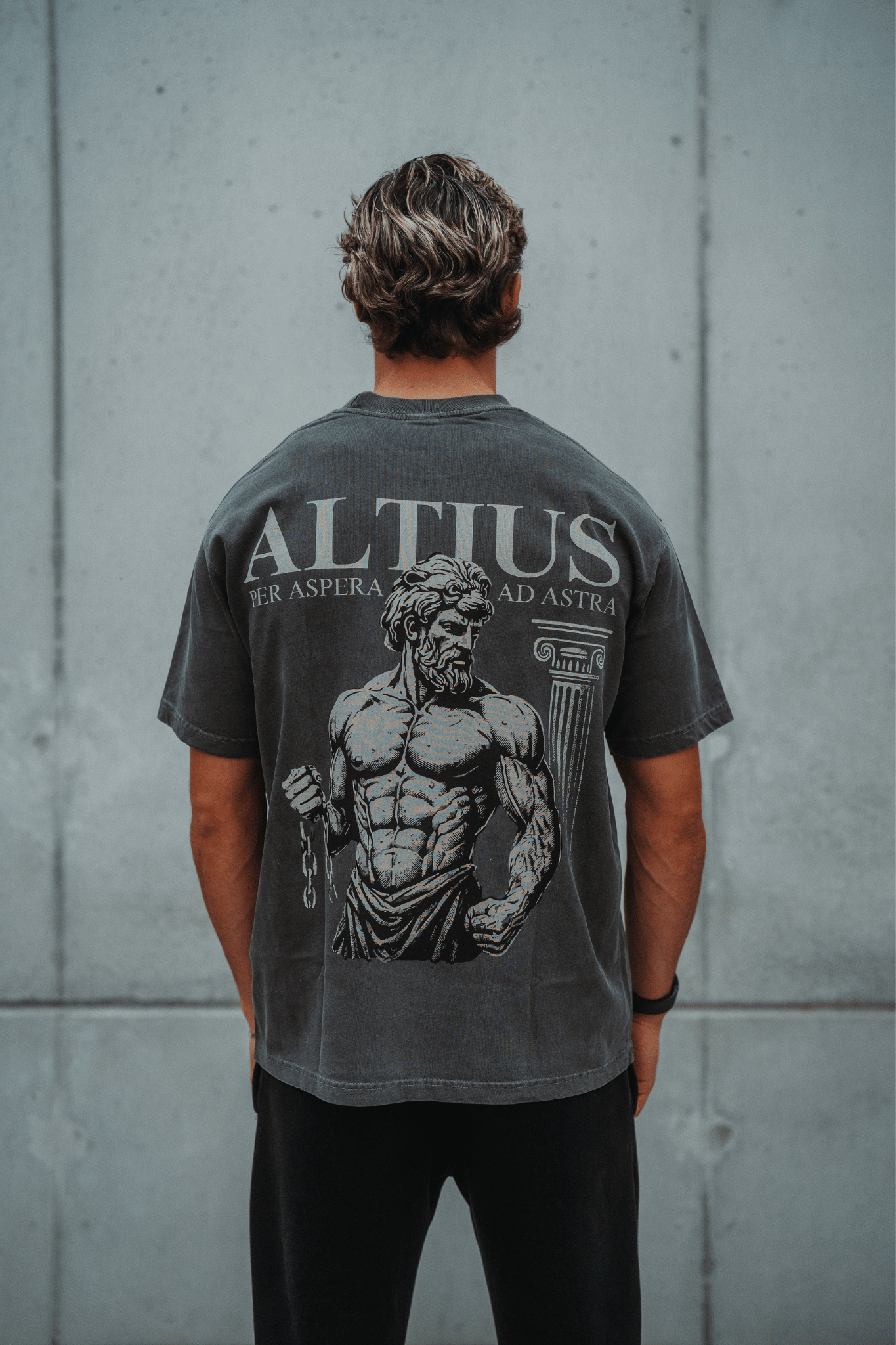 T-shirt Oversize Hercule - Washed charcoal