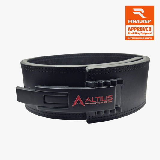 ALL|Noir|Ceinture de squat Altius 13 mm noire, levier et badge FinalRep