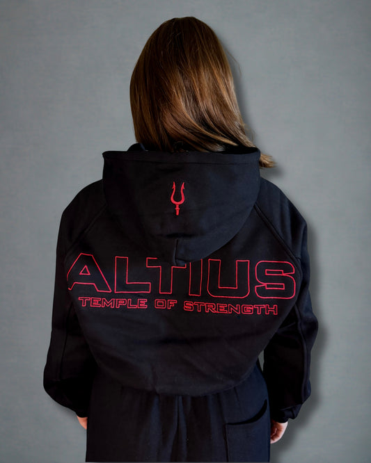Women's Oversized Cropped Hoodie - Pluto | 500gsm French Terry