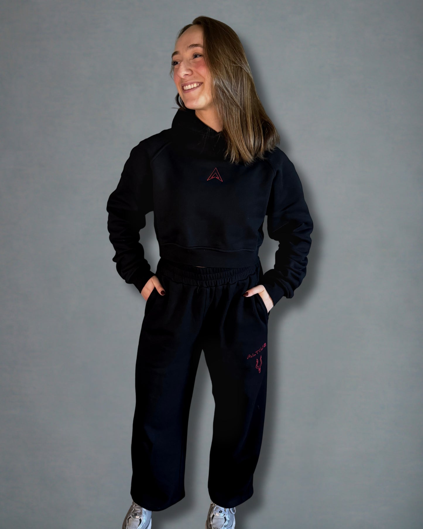 Hoodie Oversize Crop Femme - Pluton | 500gsm French Terry