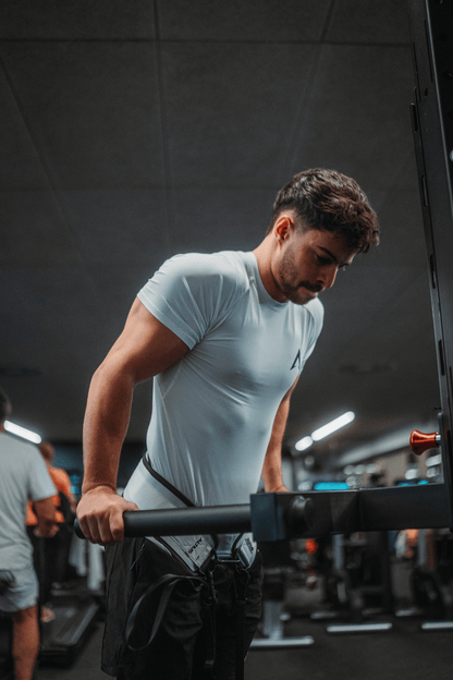 T-shirt compression manche courte blanc