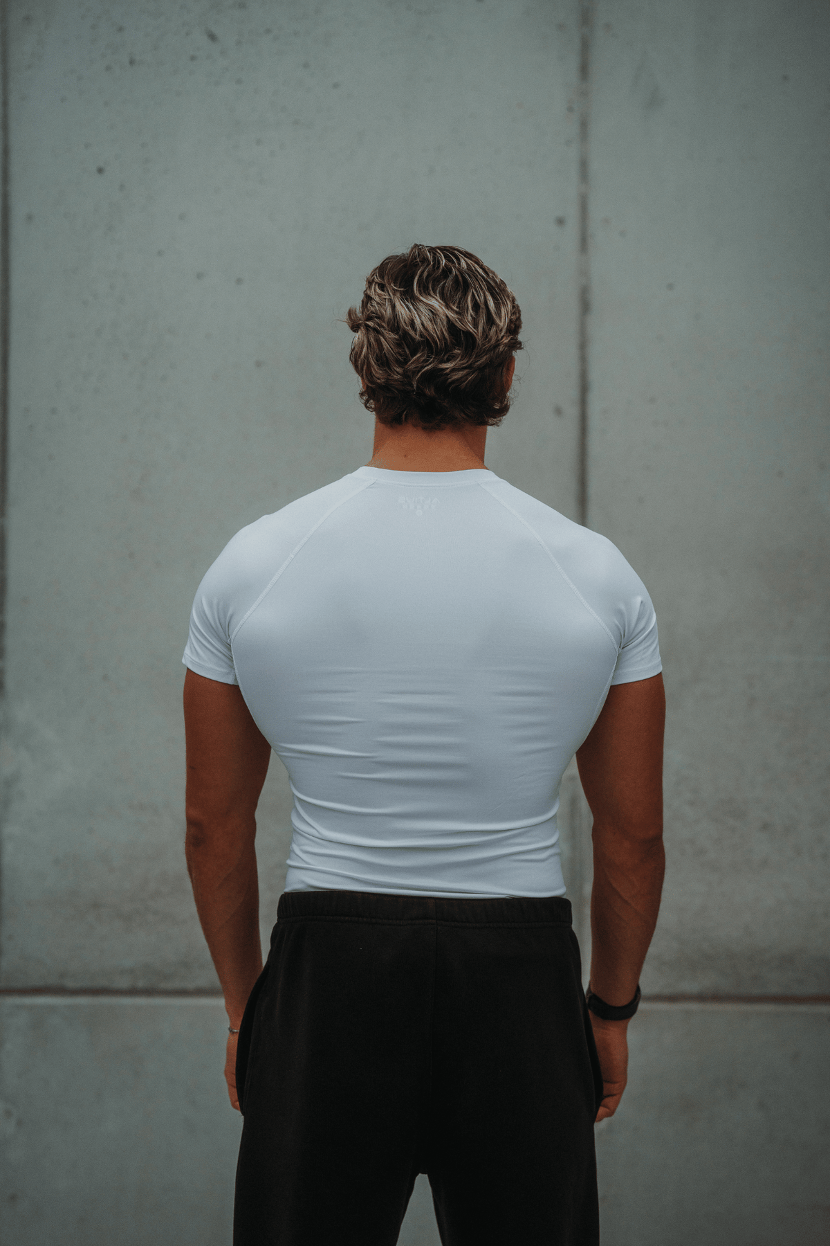 T-shirt compression manche courte blanc