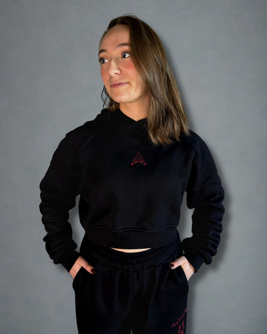 Hoodie Oversize Crop Femme - Pluton | 500gsm French Terry