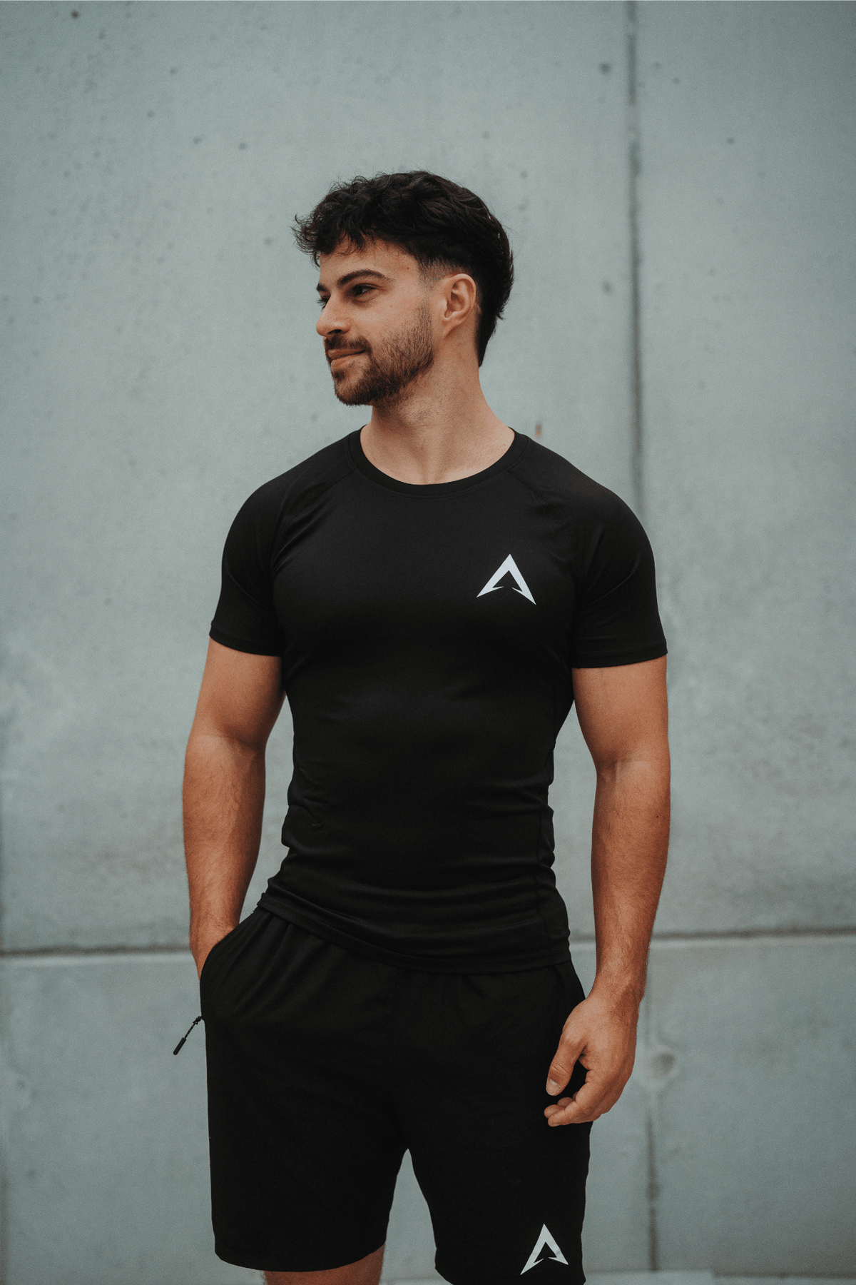 Black short sleeve compression t-shirt