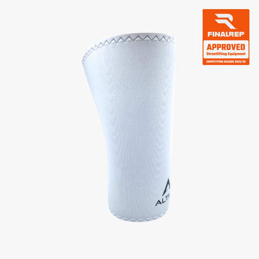 ALL|Blanc|Genouillère Altius PRO blanche vue de face, homologuée FinalRep