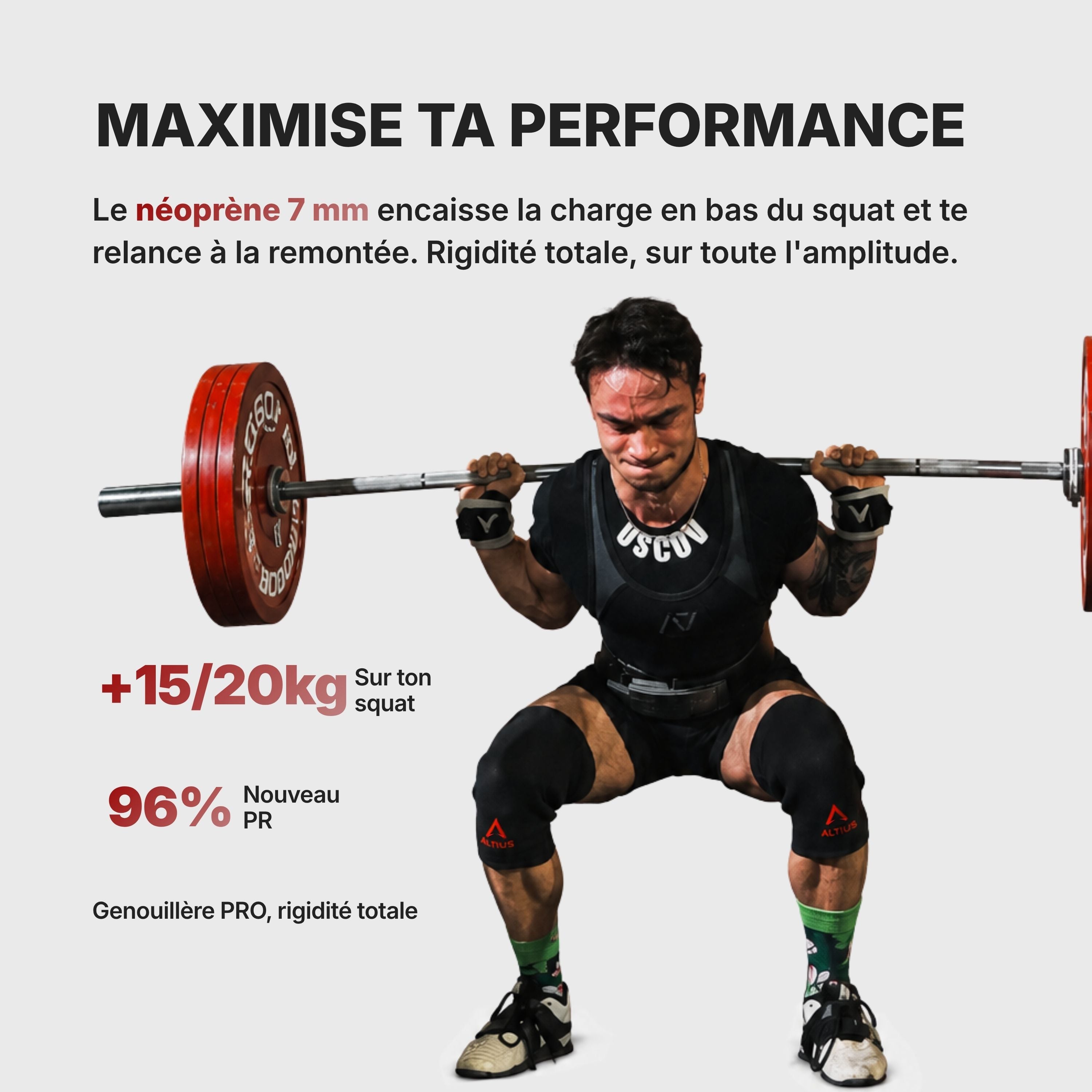 FR|ALL|Maximise ta performance : néoprène 7 mm, rigidité totale, +15 à 20 kg sur ton squat