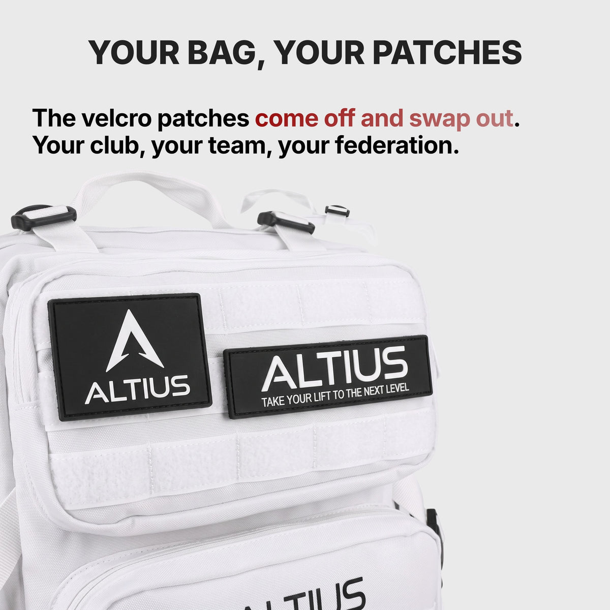 EN|ALL|Your bag your patches, interchangeable velcro patches