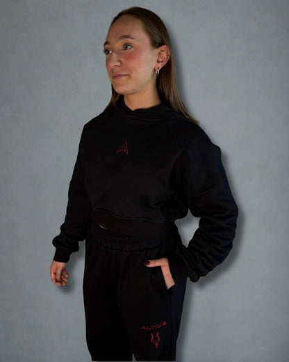 Hoodie Oversize Crop Femme - Pluton | 500gsm French Terry