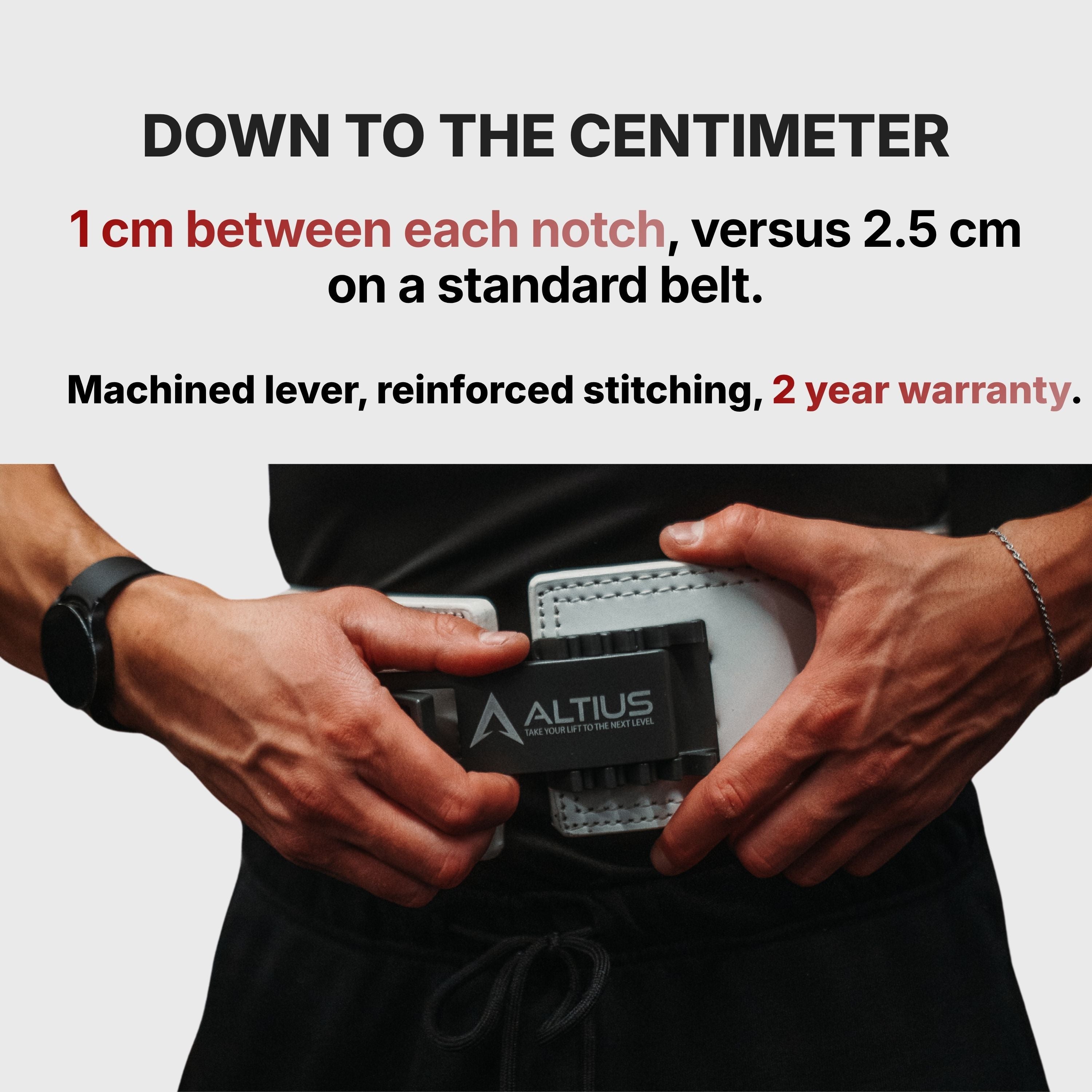 EN|ALL|Down to the centimeter, 1 cm between each notch versus 2.5 cm