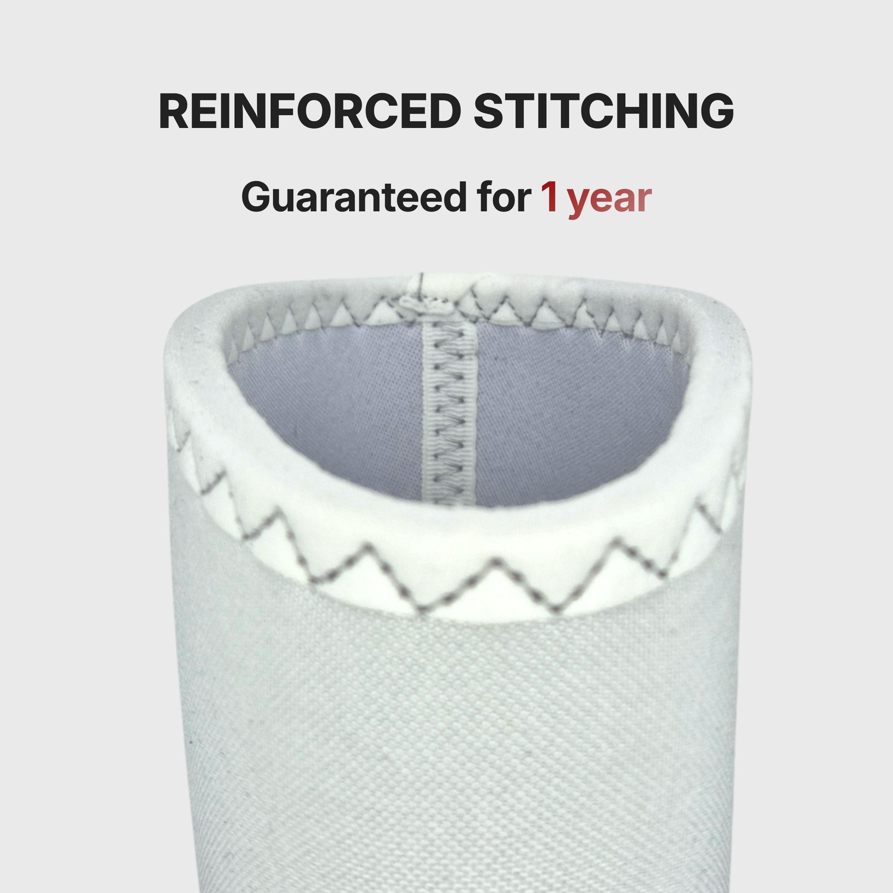EN|ALL|Reinforced stitching on the Altius PRO knee sleeve, guaranteed for 1 year