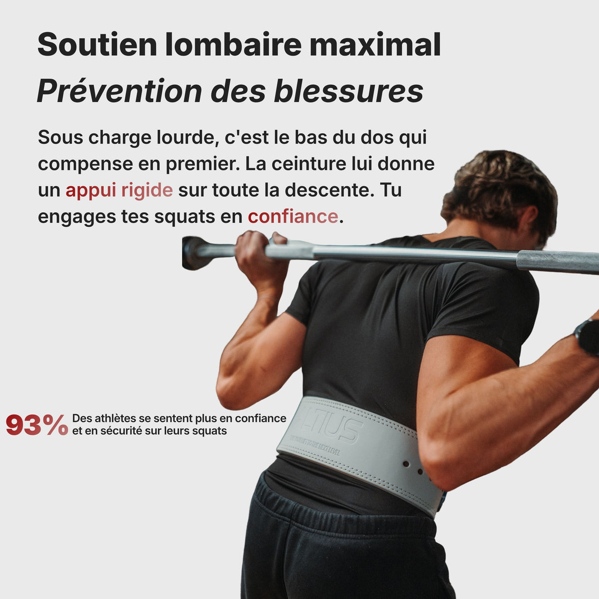 FR|ALL|Soutien lombaire maximal et prévention des blessures, appui rigide
