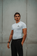 T-shirt compression manche courte blanc