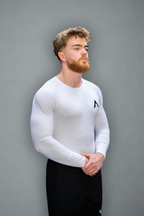 T-shirt compression longue manche blanc