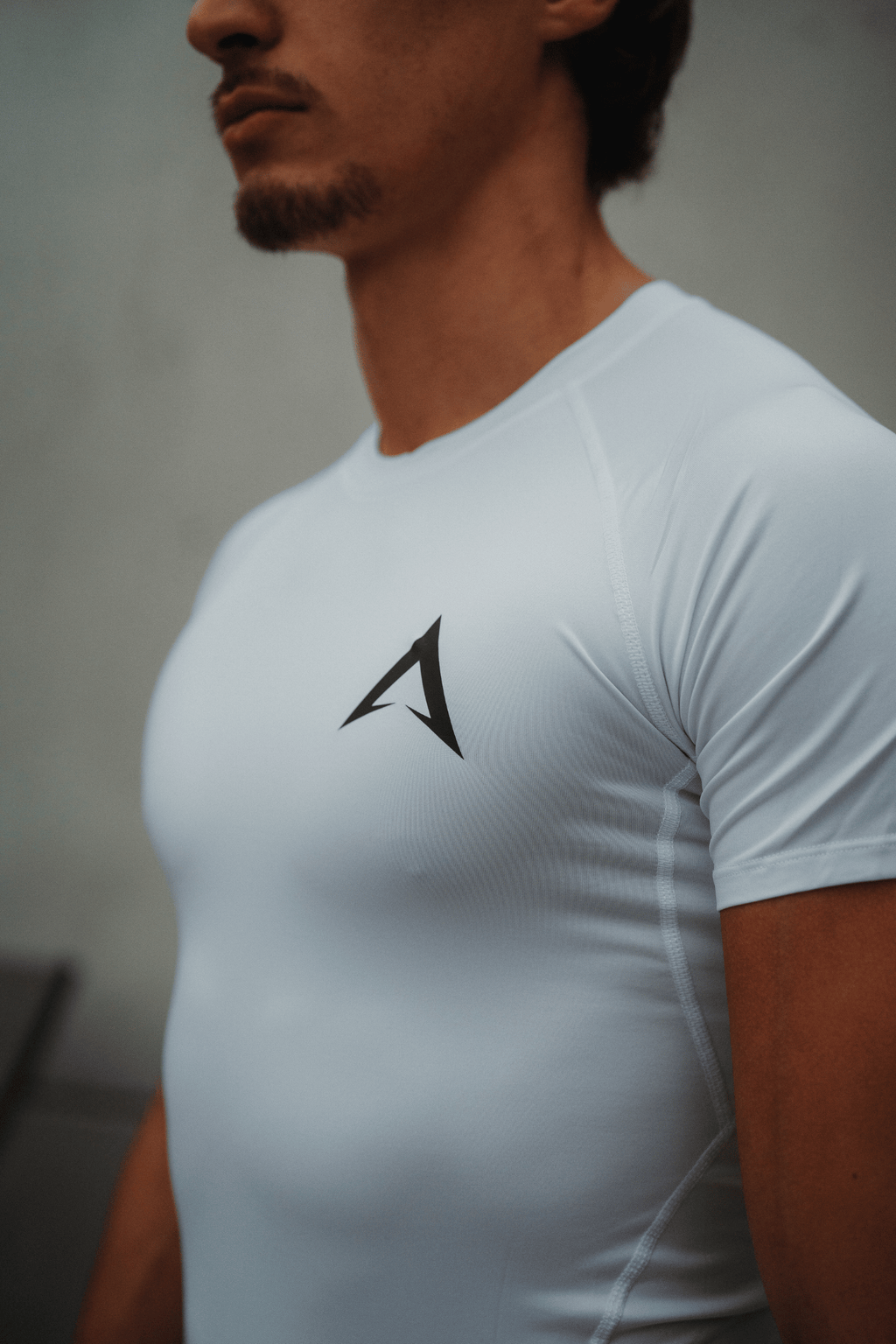T-shirt compression manche courte blanc