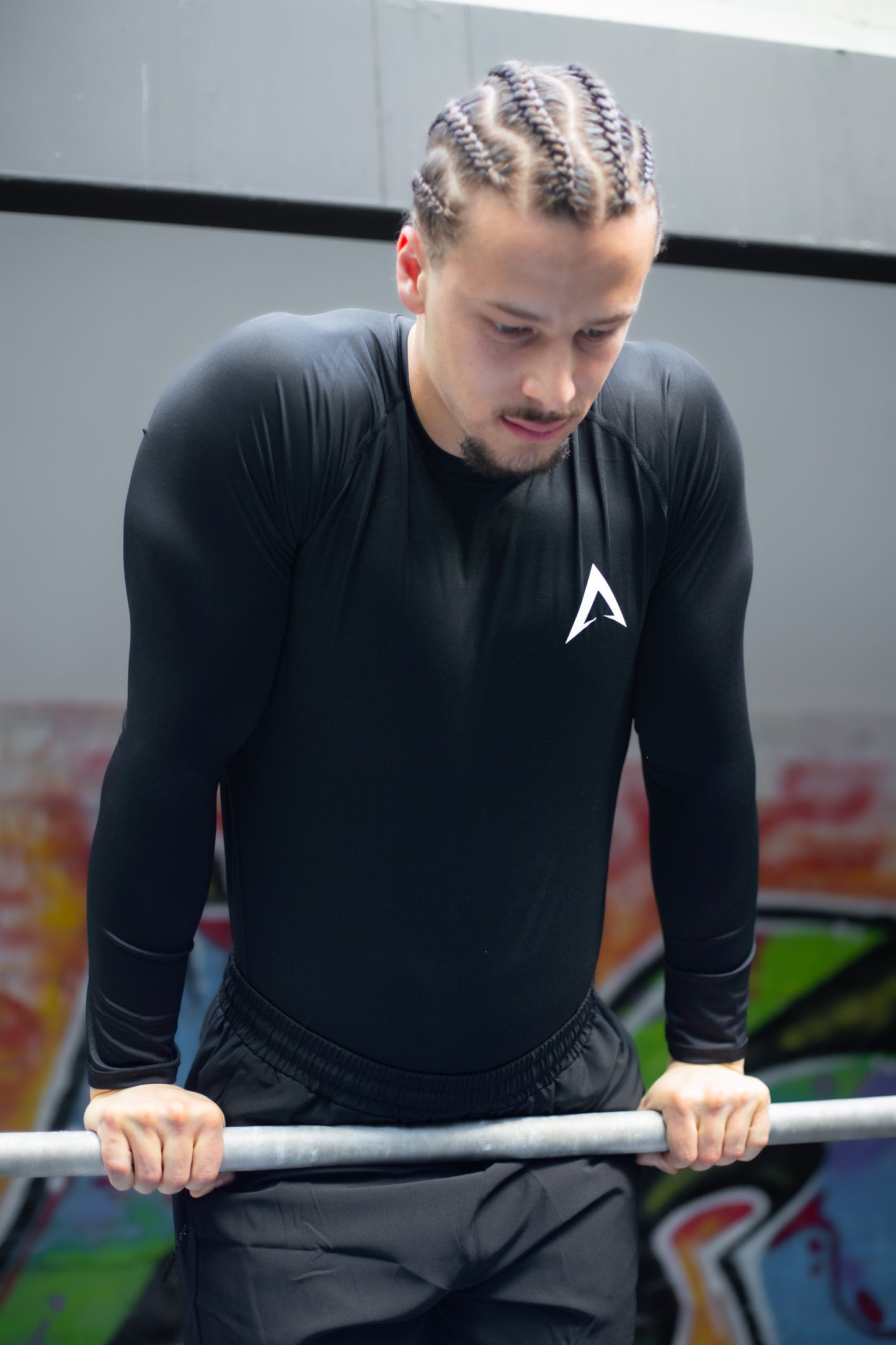 Black long sleeve compression t-shirt